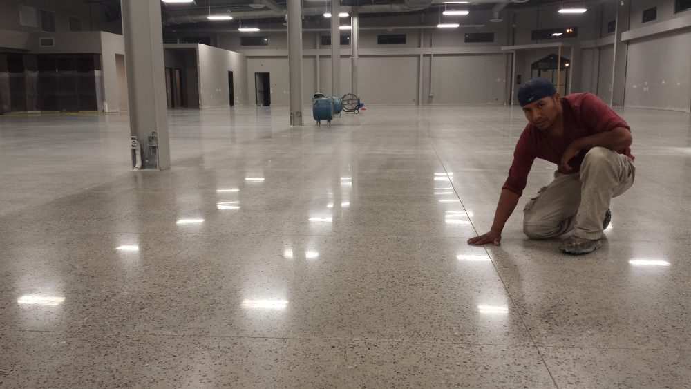 Close-up of a polished concrete surface